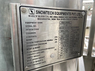 240L S/S JKTD Vertical Pressure vessels