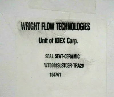 2 NEW WRIGHT FLOW TECHNOLOGIES WT0600SLSTCER-TRA20 CERAMIC SEAL SEAT 104761