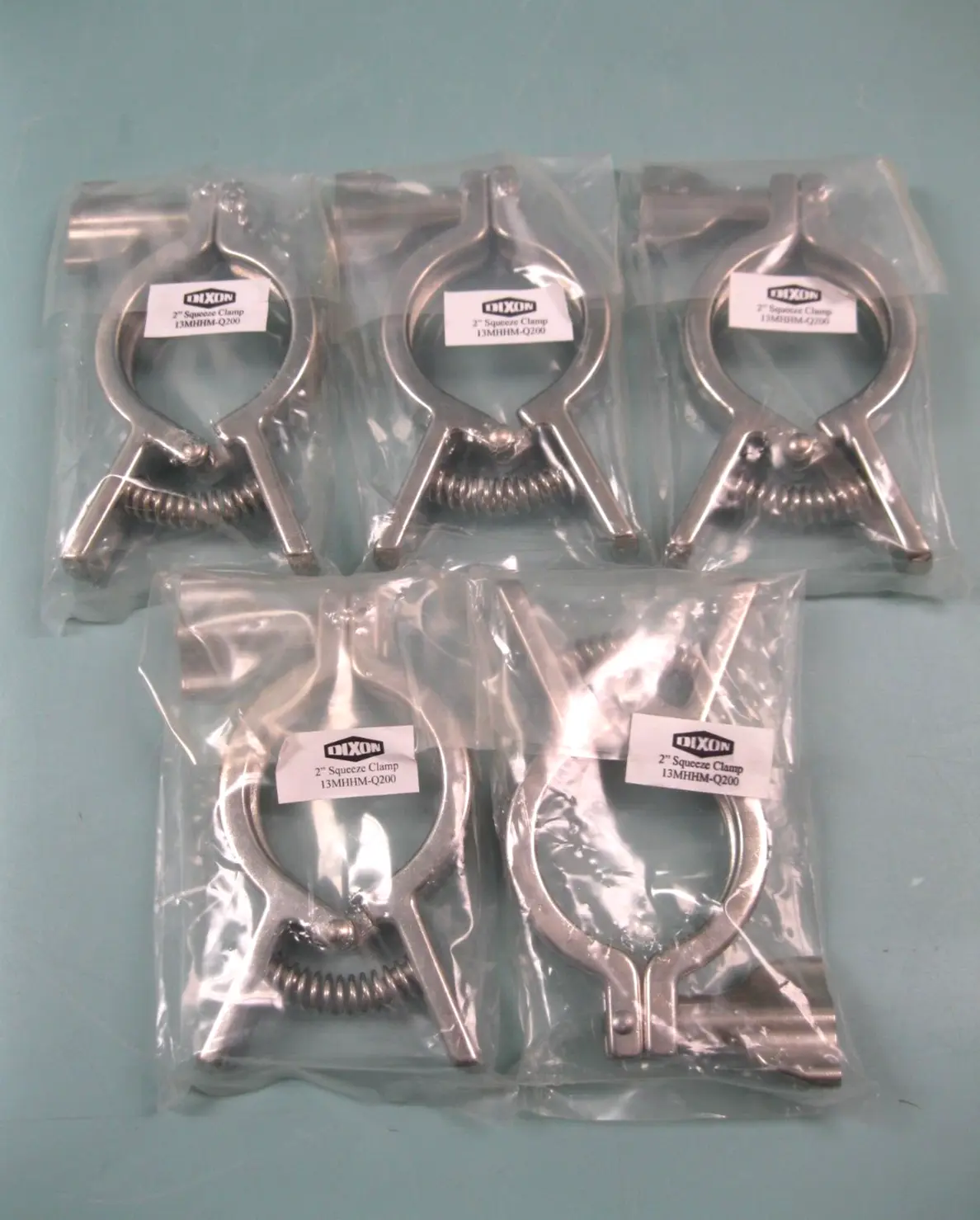 Lot (5) 2" Dixon Stainless Steel SCC 13MHHM-Q200 Tri-Clamp Squeeze Clamp NEW E9