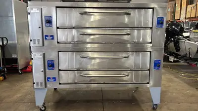 Used Bakers Pride Used 2017 60" Bakers Pride Y-600 NG Super Double Deck Pizza Oven - STS Pizza Equipment Illinois US | Falcon Restaurant Supply #1373580