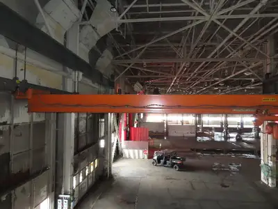 Cleveland Tramrail P&H 3 Ton Single Girder Underhung Bridge Crane 46' Span
