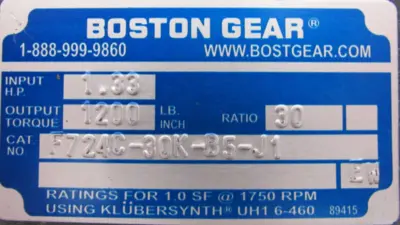 NEW BOSTON GEAR F724C-30K-B5-J1 GEARMOTOR 30:1 WPMDC1-18-90V-56CB 1HP