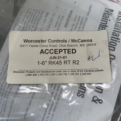 NEW Worcester Controls RK45 RT R2