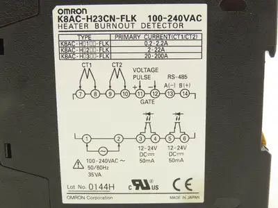 Omron K8AC-H23CN-FLK Heater Burnout Sensor Detector 100-240VAC