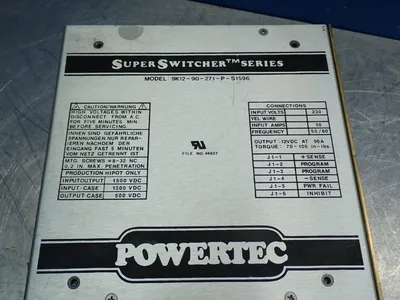 Used POWERTEC INC 9K1290271PS1596 DC Power Supplies Ohio US | HGR 24 #1070194