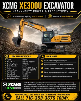 XCMG XE300U Excavator | Iron Listing (2)