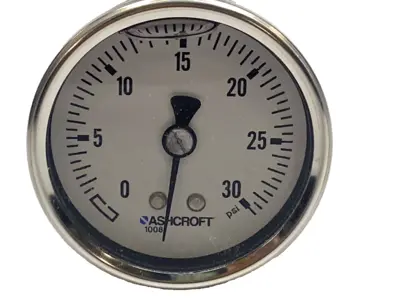 New | in-Stock Ashcroft Pressure Gauge 0-30 PSI Stainless 1/4" NPT Lower Test Equipment - Other Michigan US | Maverick Industrial Sales #1395262