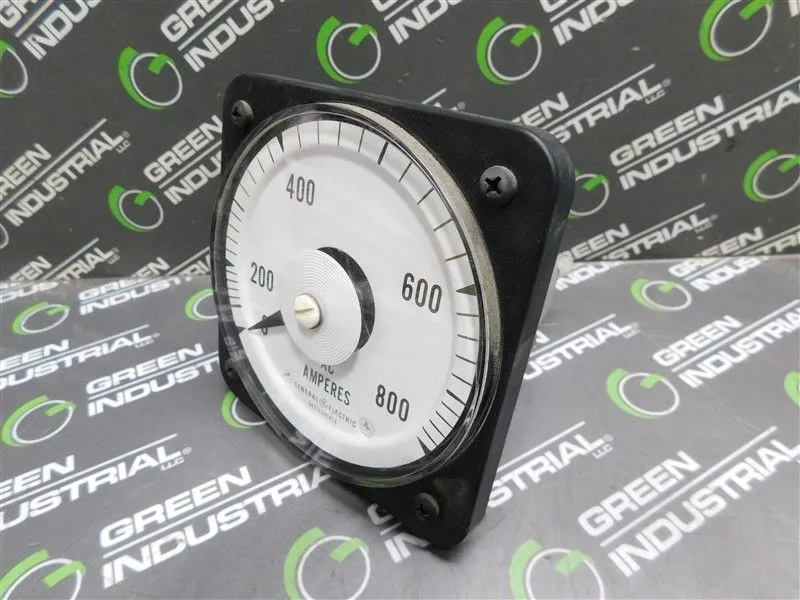 General Electric 103131LSSN2 AC Ammeter 0-5.0A 40/70Hz 0-800 AC Amperes Used