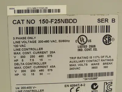 Allen Bradley 150-F25NBDD SMC Flex Soft Start Control Module 30 Hp 480V 3Ph READ