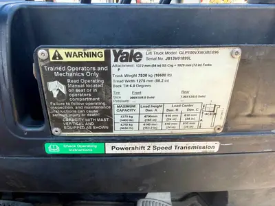 Used 2013 YALE GLP100VX Internal Combustion Forklifts: Pneumatic Tire Texas US | TB Forklifts #1274938