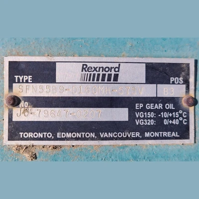 15HP Brook Crompton Rexnord SFN55B9 Gearmotor
