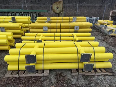 (20) 6' LONG x 36" HIGH IDEAL SHIELD TWO LINE PLASTIC COATED HEAVY DUTY GAURDRAIL BARRIER: YOBRO #24874