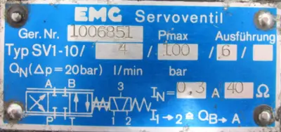 USED EMG SV1-10/4/100/6 SERVO VALVE SV11041006