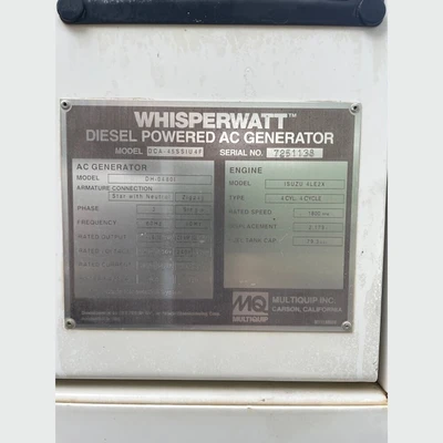 USED 2016 MQ POWER WHISPERWATT DCA-45SSIU4F