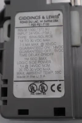 Giddings & Lewis Input Module M.1300.7372 R0 24VDC Sink/Source STOCK H1628A