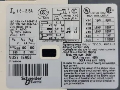 Used TELEMECANIQUE GV2P07 Switchgears British Columbia CA | Lenmark #240860
