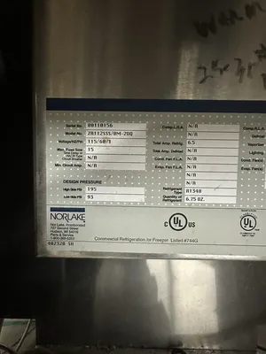 174-0113 Norlake ZR1 12SSS/OM-2DQ Custom Self Contained Drop In Well Cooler