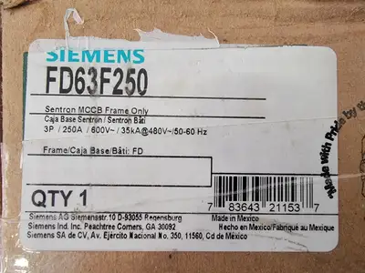 Used SIEMENS FD63F250 Switchgears British Columbia CA | Lenmark #238747
