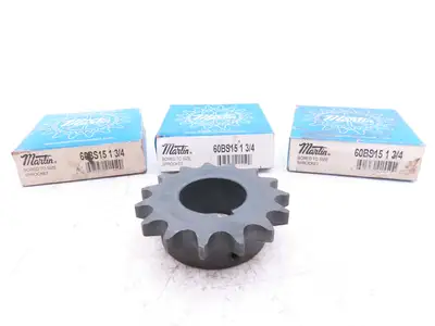 Martin 60BS15 1-3/4 #60 Roller Chain Sprocket 15-Tooth 1-3/4" Bore  Lot of 3