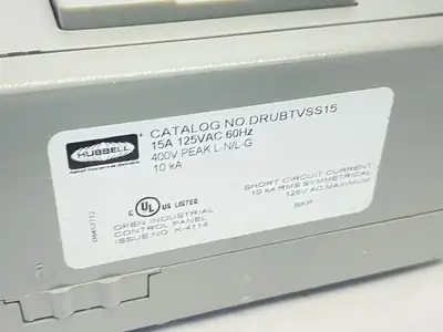 USED HUBBELL DIN RAIL UTILITY BOX COMPLETE UNIT TVSS DIN RAIL BOX 15A TVSS