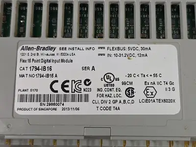 Used ALLEN BRADLEY Allen Bradley 1794-IB16 Series A I / O PLC Input & Output South Carolina US | Palmetto Automation #1542730
