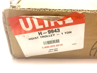 USED ULINE ADJUSTABLE WIDTH HOIST TROLLEY 1-TON CAPACITY, BLACK