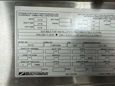 New | in-Stock Southbend Unused 24" Southbend 4241E NG Range with a Southbend P24-CM-R NG Cheese Melter Commercial Ranges Illinois US | Falcon Restaurant Supply #1373769