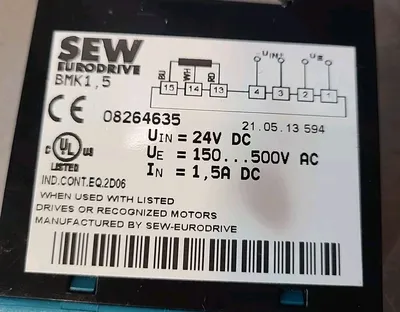 Sew Eurodrive SEW BMK 1,5 Break Rectifier Loc 3E40
