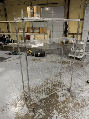 5 Tier Heavy Duty Rolling Wire Rack 48" x 18" x 73 1/2"