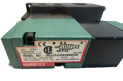 NEW NUMATICS 082SA435K000030 SOLENOID VALVE 120/50-60 15 AMPS