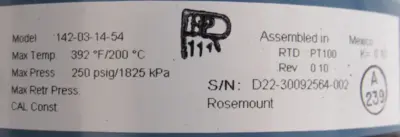 NEW ROSEMOUNT 142-03-14-54 CONDUCTIVITY SENSOR 142031454