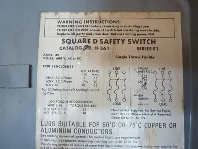 USED SQUARE D H-361
