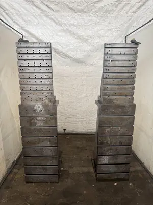 20" WIDE X 80" TALL X 24" DEEP T-SLOTTED ANGLE PLATE SET. STOCK # 0432326
