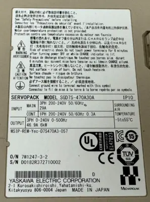 USED YASKAWA SGD7S-470A30A SERVOPACK DRIVE 200V 1-AXIS SGD7S470A30A