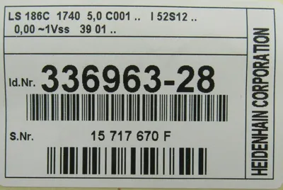 NEW HEIDENHAIN 336963-28 LINEAR ENCODER LS186C ML1740 MM 326-797-04 33696328