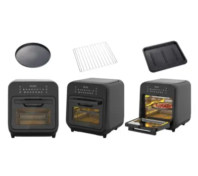 Magic chef 15.9 QT. 3-IN-1 AIR FRYER COOKING WITH STEAM, IN BLACK
