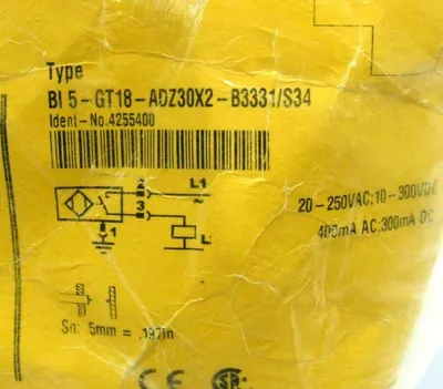 NEW TURCK BI 5 GT18-ADZ30X2-B3331/S34 SENSOR 4255400 BI5GT18ADZ30X2B3331S34