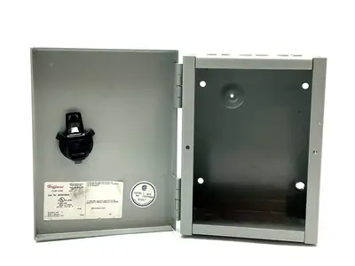 AHE8X6X4 | Hoffman  Wall-Mounted Hinged Cover Enclosure 8" x 6" x 4" - Used