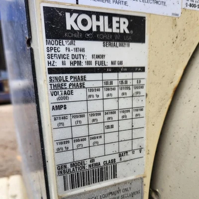USED KOHLER 100RZ