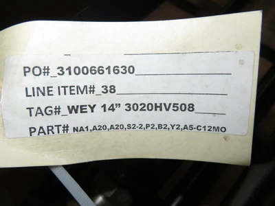 Wey model VS size 14" High Performance Knife Gate Valve , Unused Spare Room