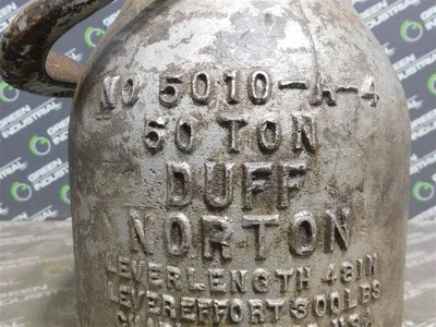 Duff Norton 5010-A-4 Bottle Jack 50 ton 4-1/2 in Rise Lever Effort 300 lbs Used