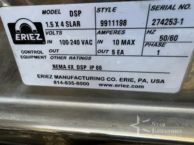 Used ERIEZ DSP Metal Detectors | Star Industries #1254143