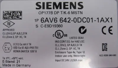 NEW SIEMENS 6AV6642-0DC01-1AX1 OPERATOR INTERFACE OP177B 6" 6AV66420DC011AX1