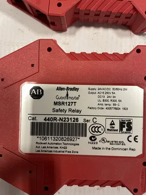 Allen-Bradley Guardmaster MSR127T Safety Relay 440R-N23126 Ser C 24VDC -lot of 2
