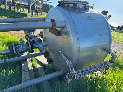Tank, 100 Gallon, Stainless Steel, Dish Top & Bottom, 36" x 24" #S745488
