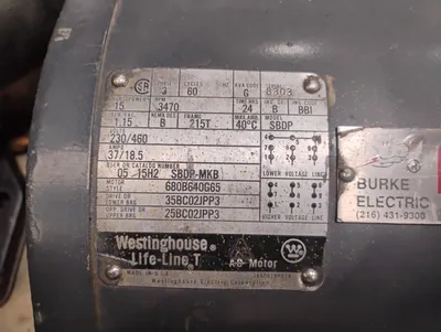 WESTINGHOUSE 05 15H2 SBDP-MKB A.C. Motors | ESS Industrial Equipment Sales (5)