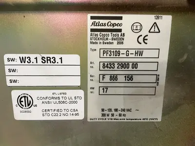 Used 2006 ATLAS COPCO PF3109GHW Automation Control (HMI) Ohio US | HGR 24 #1508081