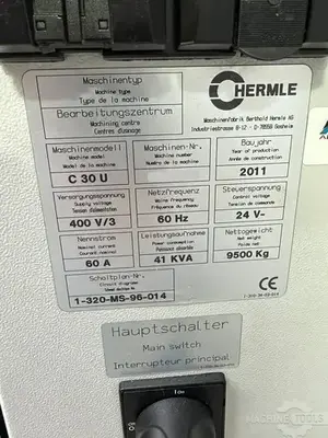 Used 2011 HERMLE C30U Vertical Machining Centers (5-Axis or More) Arizona US | KD Machinery #1566463
