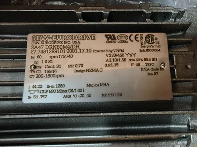 SEW-EURODRIVE SA47 DRN80M4/DH GEAR MOTOR | ESS Industrial Equipment Sales (5)