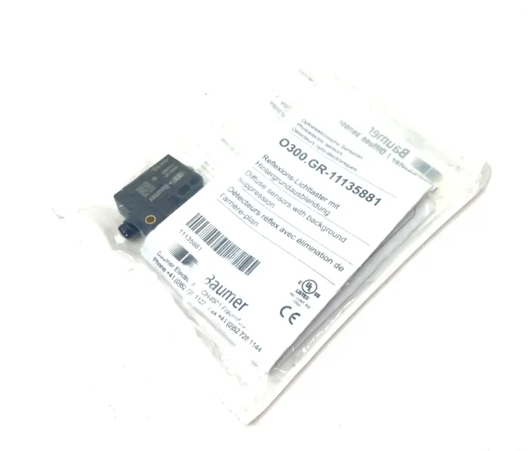 New | in-Stock BAUMER LIGHT BARRIER/DIFFUSE PHOTOELECTRIC SENSOR BACKGROUND SUPPRESSION Photoelectric Sensors | Maverick Industrial Sales #1112176